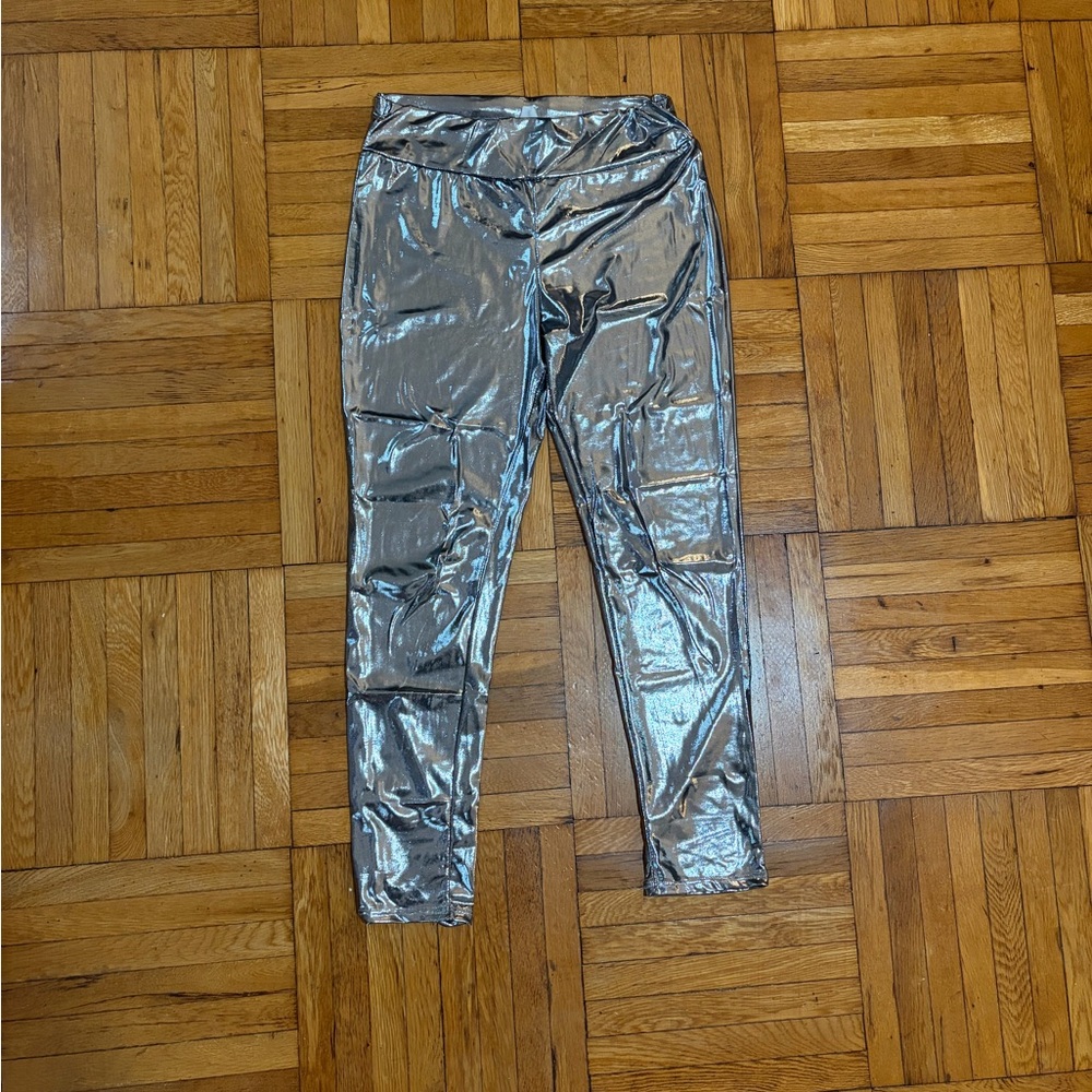 Metallic Silver Leggings